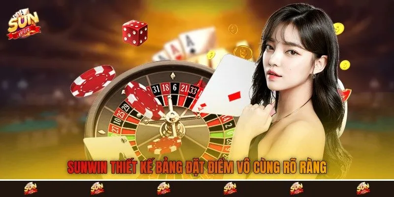 Sunwin thiết kế bảng đặt điểm vô cùng rõ ràng